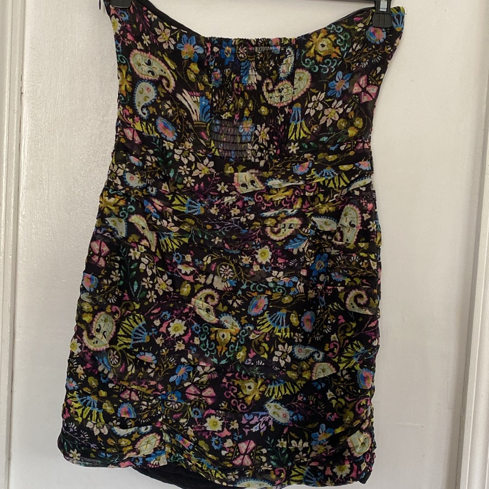 ZARA Colorful Mini Sexy Strapless Dress
